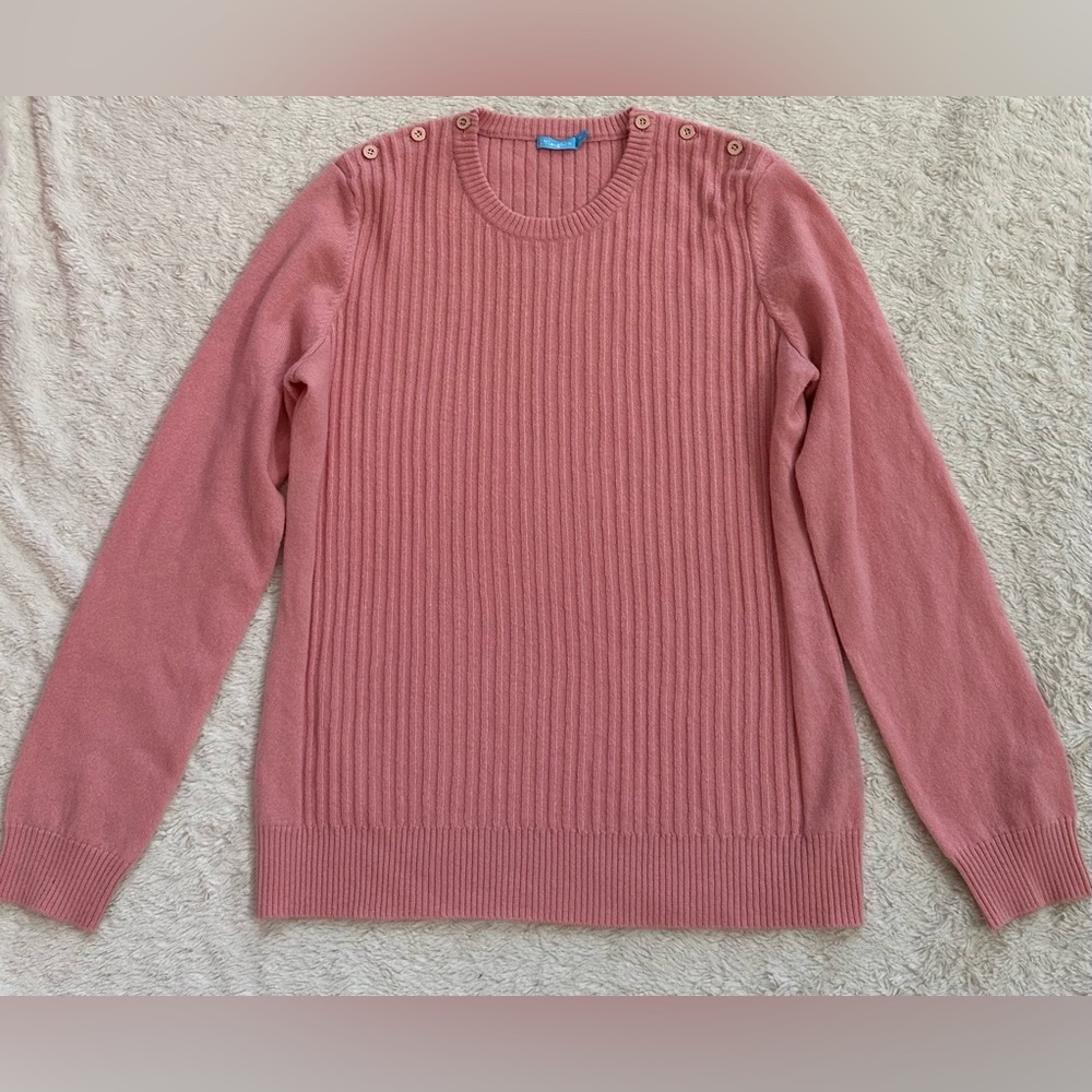 J. Mclaughlin Ribbed Button Shoulder Cashmere Swe… - image 6